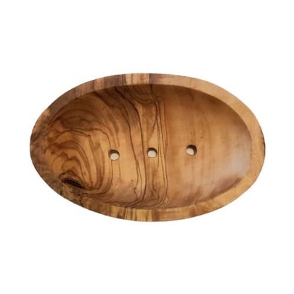Natural Olive Wood Oval Soap Dish