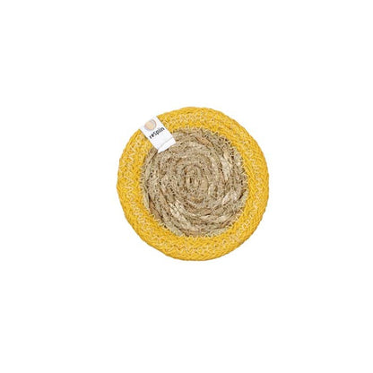 Round Seagrass & Jute Coaster