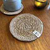 Round Seagrass & Jute Coaster