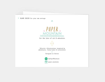 Local Dorset Map Greetings Card Hand Illustrated