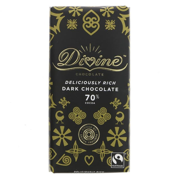 Divine 70% Dark Chocolate Bar - 90g - SW Coast Refills 