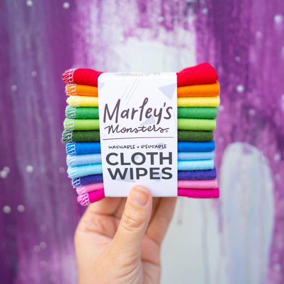 Rainbow Reusable Cloth Wipes 12 Pack
