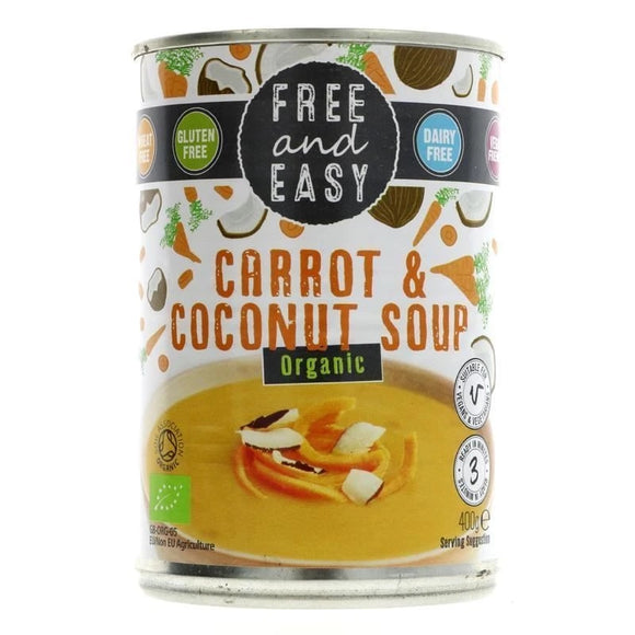Free and Easy Organic Carrot & Coconut Soup - 400g Tin | SW Coast Refills