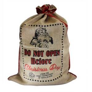 Hessian Christmas Santa Sack - Christmas Day