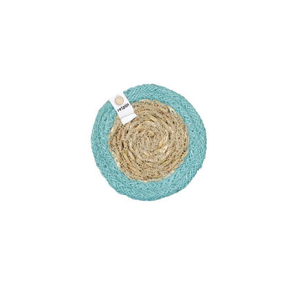 Round Seagrass & Jute Coaster
