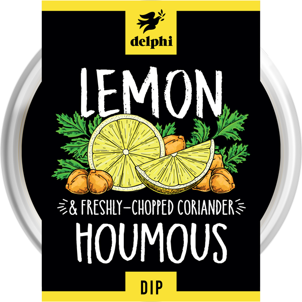 Delphi Zesty Lemon & Coriander Hummus Dip - 150g