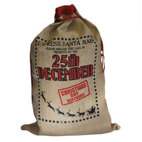 Hessian Christmas Santa Sack - December 25th