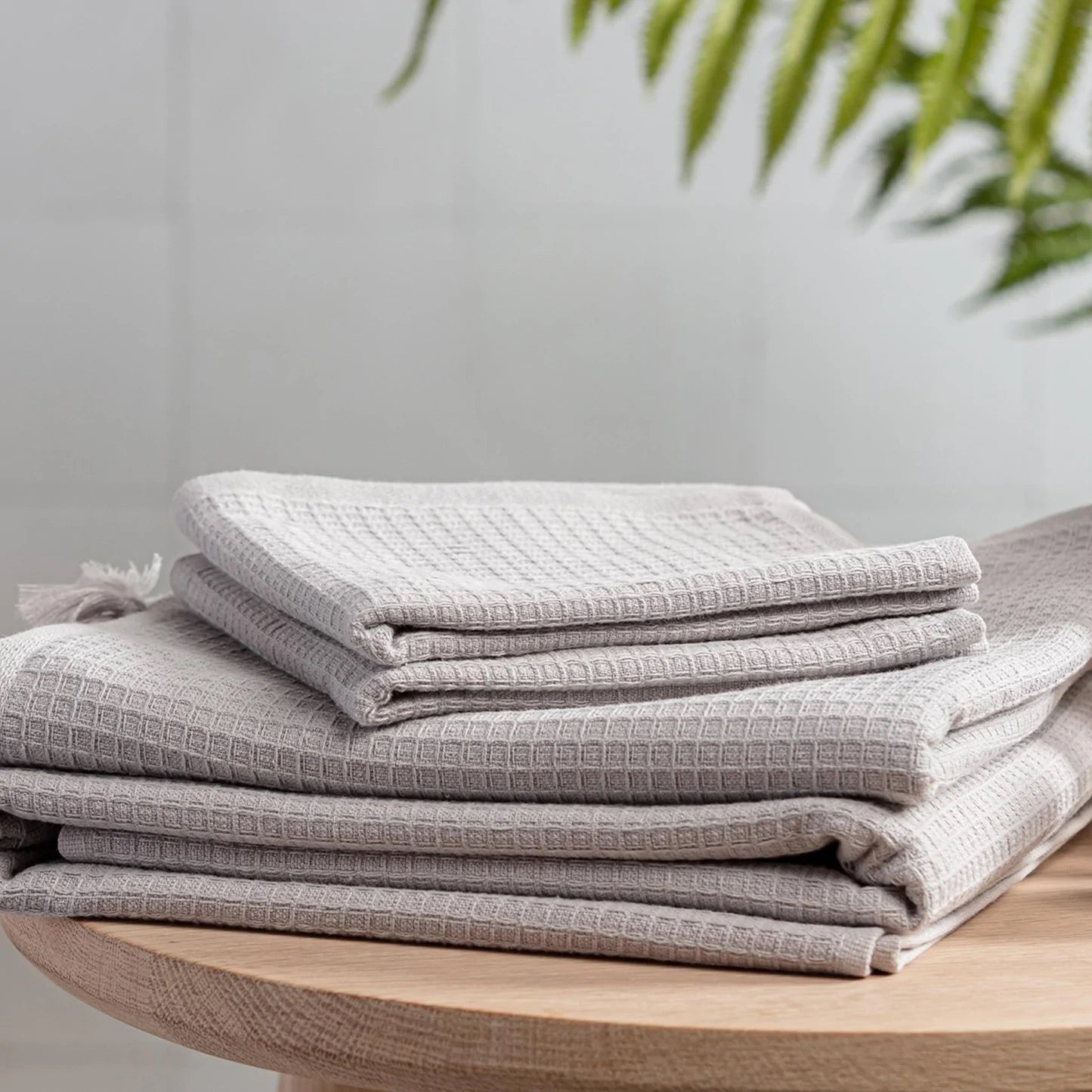 Bamboo Waffle Flannel Face Cloth Set - Santorini Eve