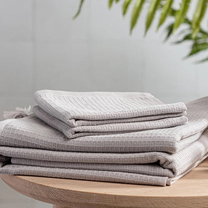 Bamboo Waffle Flannel Face Cloth Set - Santorini Eve