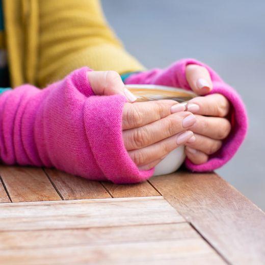 Turtle Doves Recycled Cashmere Fingerless Gloves