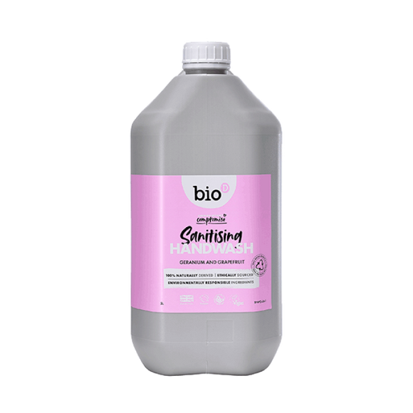 Bio D Sanitising Hand Wash Geranium- 5L - SW Coast Refills 