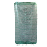 Nautical Blue Cotton Tassel Sarong Beach Towel - 100x180 cm