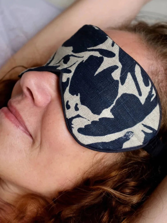 Linen And Merino Eye Mask - Navy