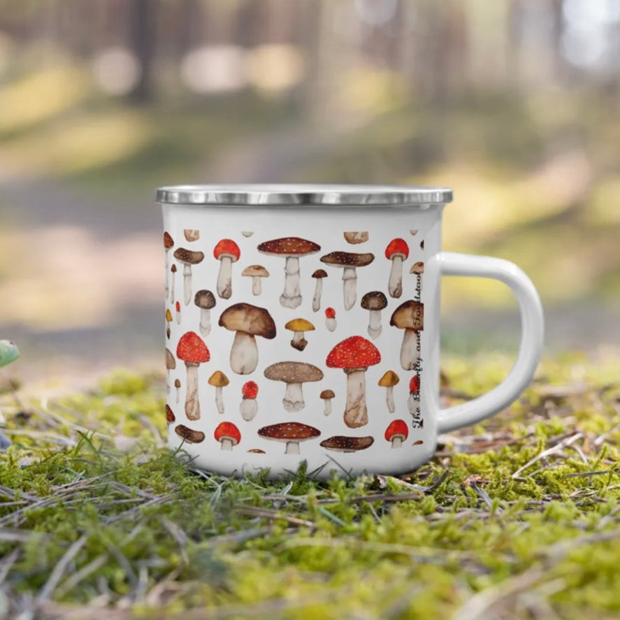Toadstool Enamel Camping Mug