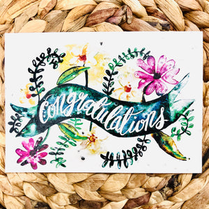 Congratulations  Greeting Card - plantable seeded cards for all occasions | Birthday Cards SW Coast Refills