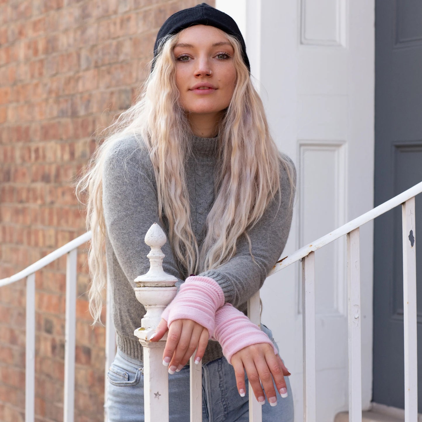 Turtle Doves Recycled Cashmere Fingerless Gloves