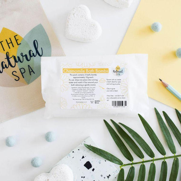 Natural Chamomile Bath Bombs Pack of 3