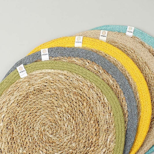 Round Seagrass & Jute Place Mat