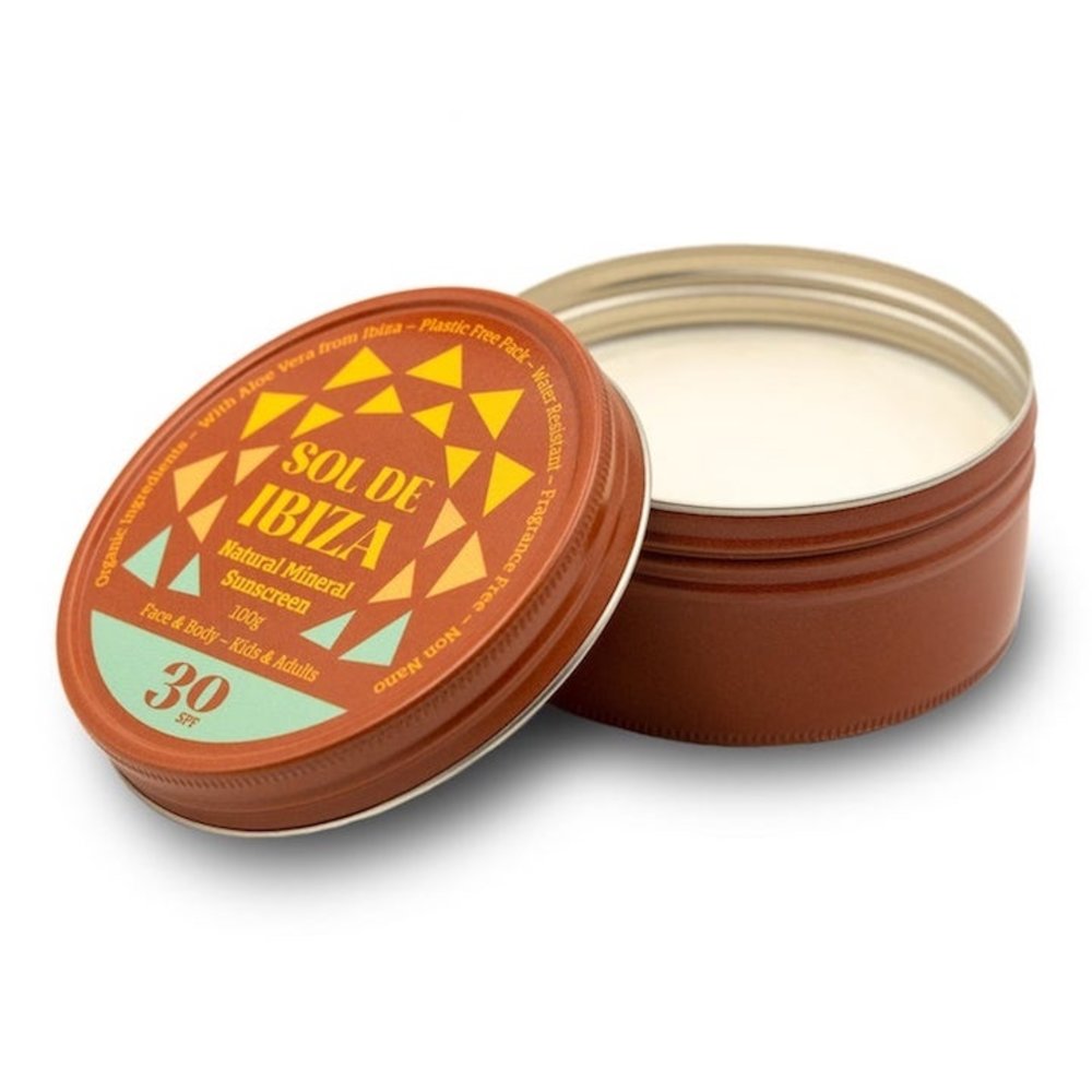Face & Body Plastic Free Sunscreen Tin SPF 30 | Sol de Ibiza -Sunscreen - Natural - Mineral - Zero Waste