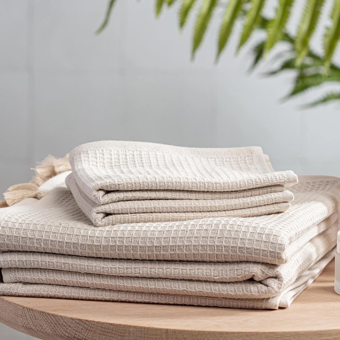 Bamboo Waffle Flannel Face Cloth Set - Santorini Eve