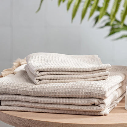 Bamboo Waffle Flannel Face Cloth Set - Santorini Eve