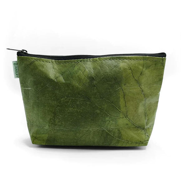 Vegan Teak Leaf Leather Make Up Bag Small
