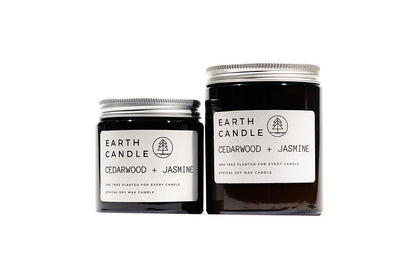 Earth Candle Cedarwood + Jasmine Soy Wax Candle