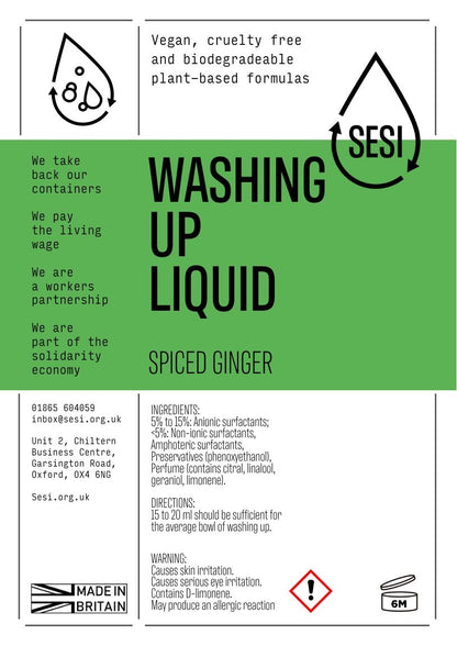 Washing Up Liquid Spiced Ginger SESI 5L