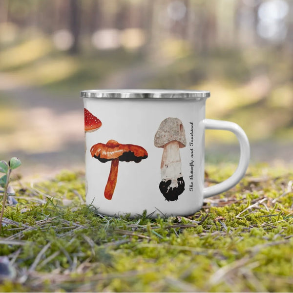 Mushroom Enamel Camping Mug
