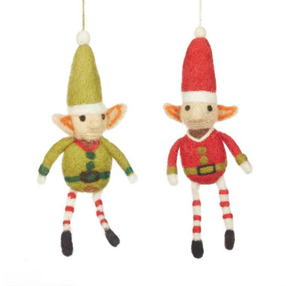 Santa’s Workshop Handmade Felt Christmas Decorations - Set of 3