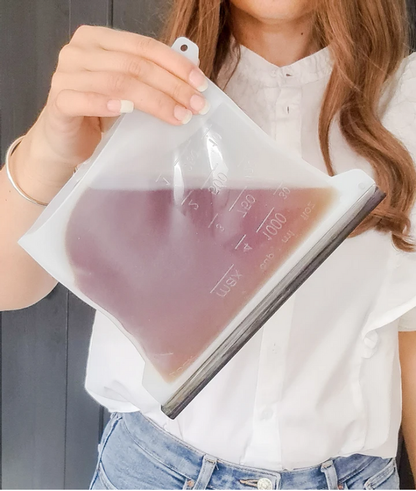 Reusable Silicone Ziplock Food Pouch 750ml