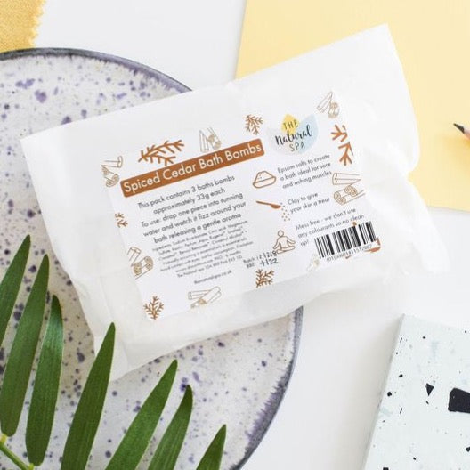 Natural Spiced Cedar Bath Bombs Pack of 3