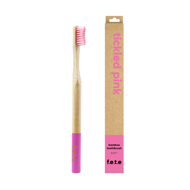 Pink Ribbon Toothbrush ‘Tickled Pink’ Bamboo Toothbrush - Soft – SW Coast Refills
